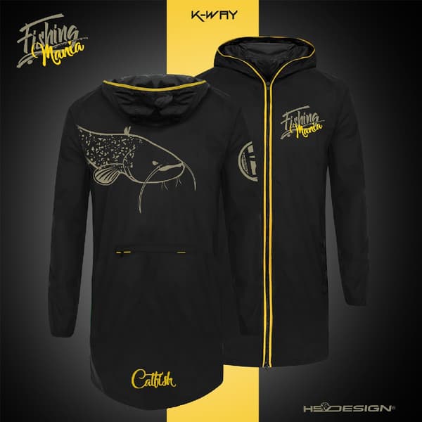 Hotspot Design Regnjacka K-way Catfishing Mania Svart 2XL Man