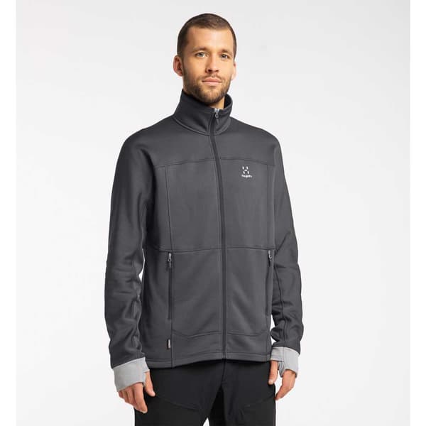 Haglofs Full Dragkedja Fleece Betula Grå L Man