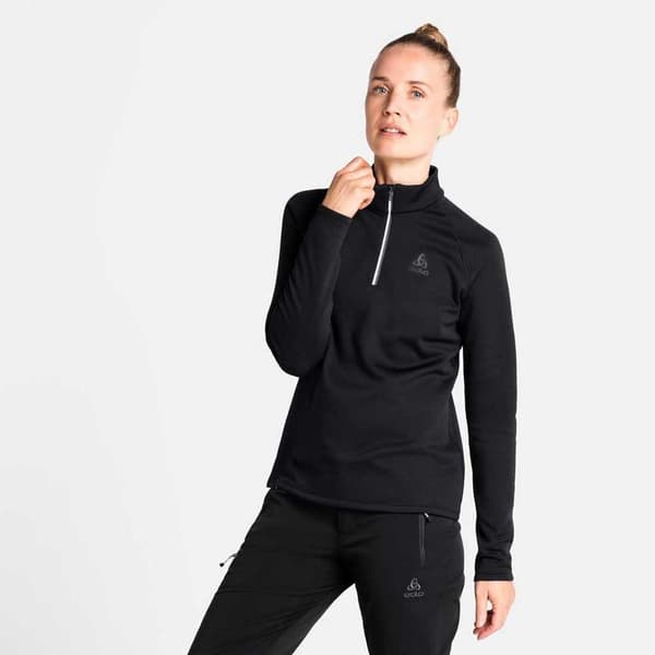 Odlo Besso 1/2 Lynlås Fleece Sort S Kvinde