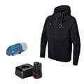 Miniatyrbillede 1 af 4: Bosch Professional Opvarmet Hætteløs Jakke Ghh 12 + 18v Xa + Gaa 12v-21 + Gba 12v 2.0 Sort 3XL