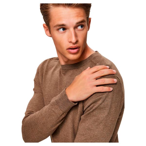 Selected Tröja Med Rund Hals Berg Brun M Man