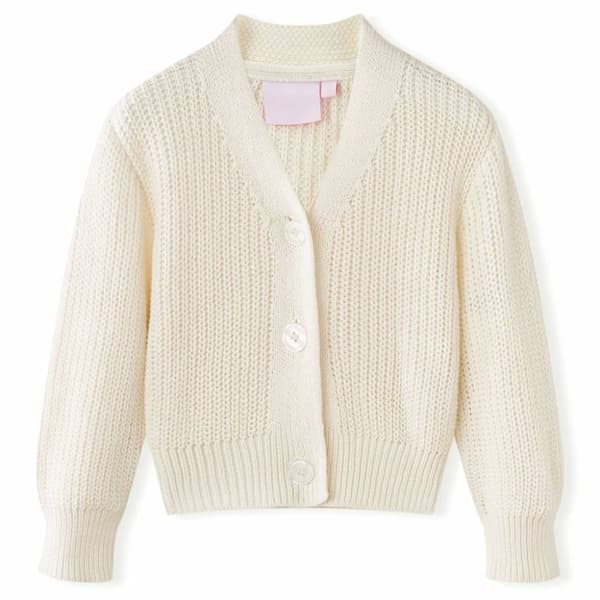 vidaXL Cardigan for barn strikket snø hvit 104