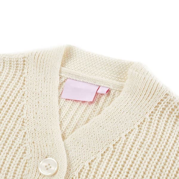 vidaXL Cardigan for barn strikket snø hvit 128