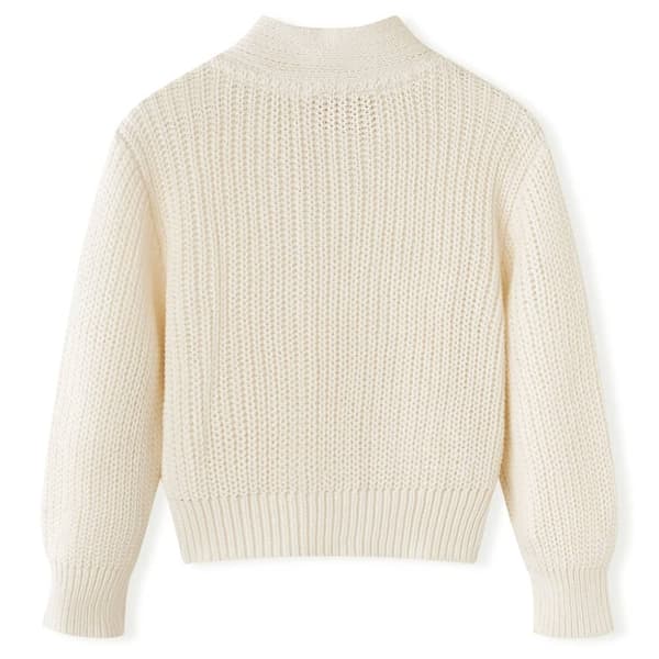 vidaXL Cardigan for barn strikket snø hvit 128