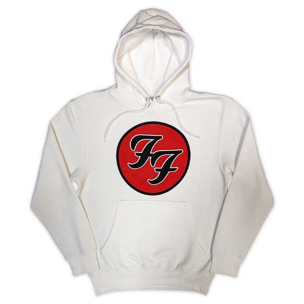 Foo Fighters FF Band Logo Pullover Hoodie White L