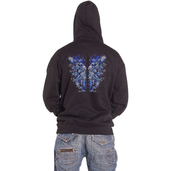 Bring Me The Horizon Blue Crow Wings Zipped Hoodie