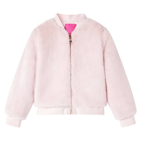 vidaXL Jacka för barn konstpäls rosa 116