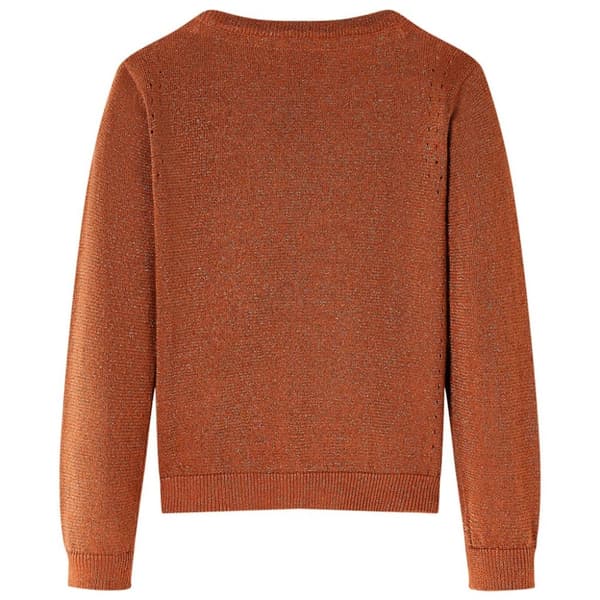 vidaXL Cardigan for barn strikket konjakk 128