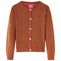 Miniatyrbilde 1 av 7: vidaXL Cardigan for barn strikket konjakk 128