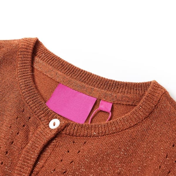 vidaXL Cardigan for barn strikket konjakk 104