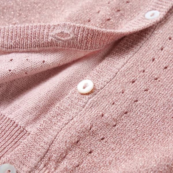 vidaXL Cardigan for barn strikket myk rosa 116