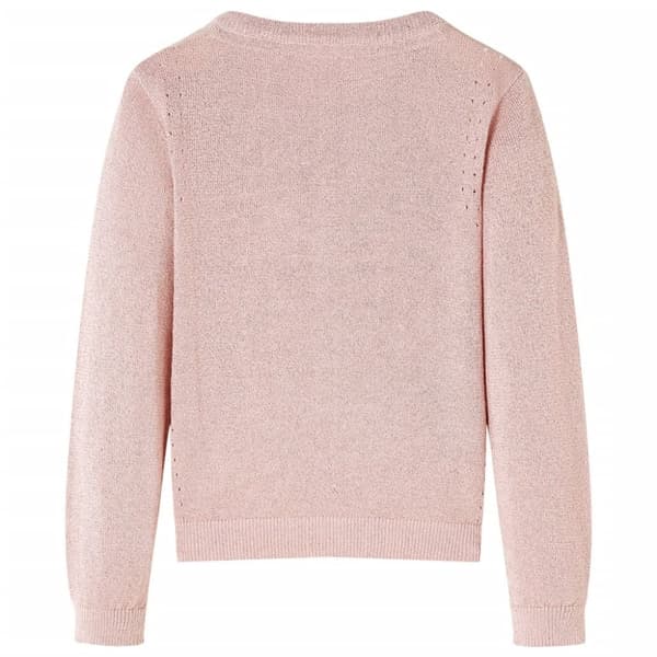 vidaXL Cardigan for barn strikket myk rosa 116