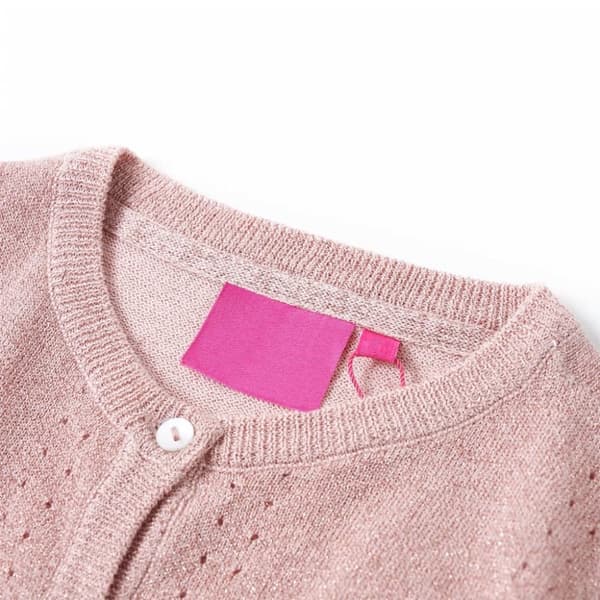 vidaXL Strikket cardigan til børn str. 116 strik lyserød