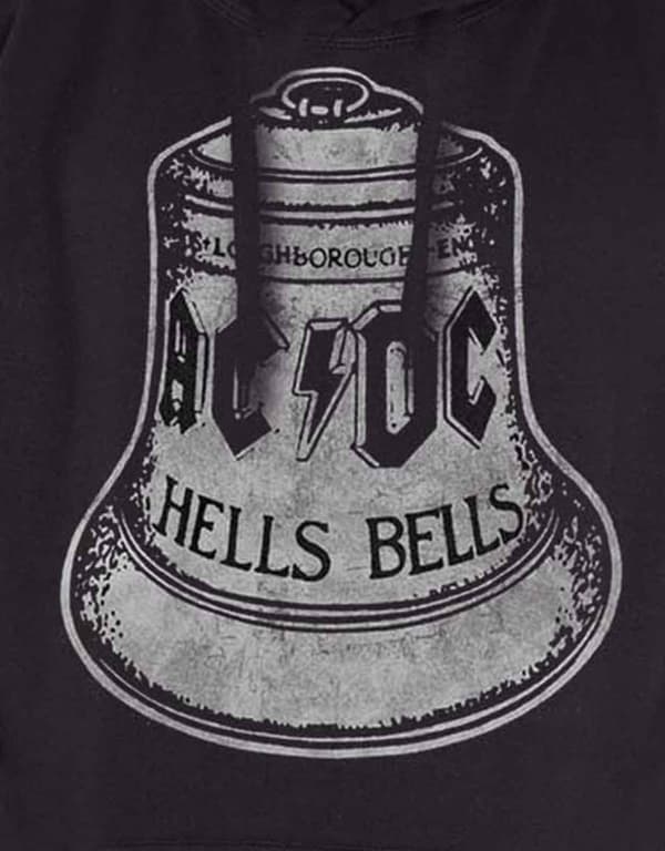 AC/DC Hoodie Hells Bells Band Logo vintage Official Mens Black Pullover
