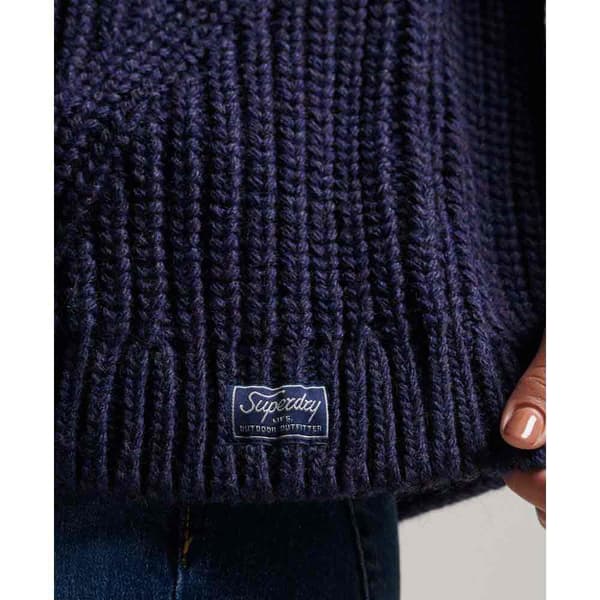 Superdry Sweater Slouchy Stitch Roll Neck Blå XS Kvinde