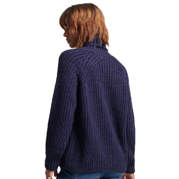 Superdry Sweater Slouchy Stitch Roll Neck Blå XS Kvinde