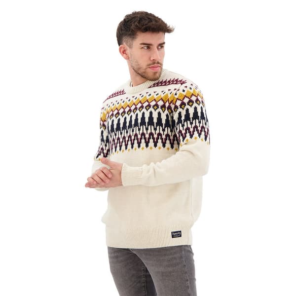 Superdry Tröja Med Rund Hals Fairisle Beige 2XL Man