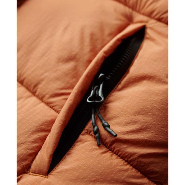 Superdry Pufferjacka Ripstop Longline Brun M Kvinna