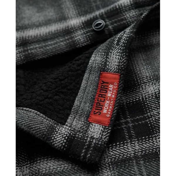 Superdry Överskjorta Wool Miller Grå M Man