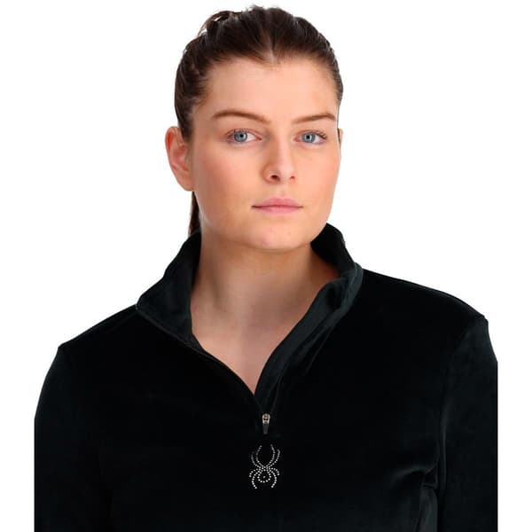 Spyder Halv Lynlås Fleece Shimmer Bug Sort M Kvinde