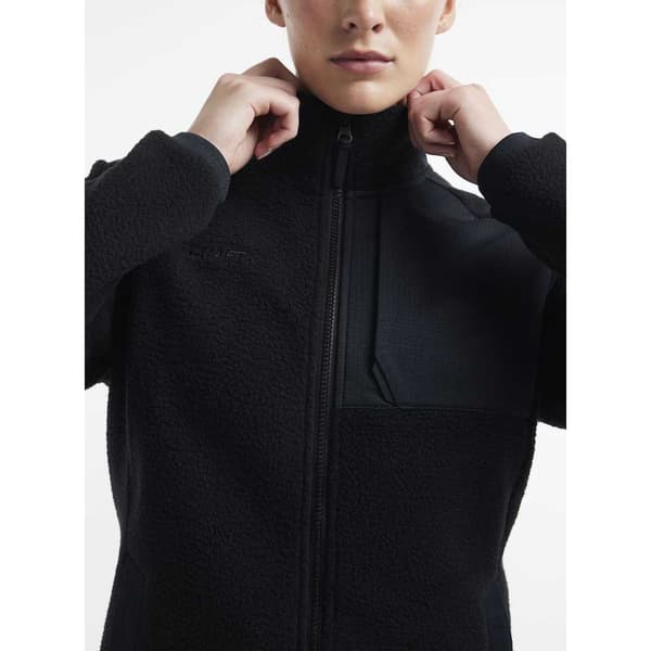 Craft Full Dragkedja Fleece Adv Explore Pile Svart S Kvinna