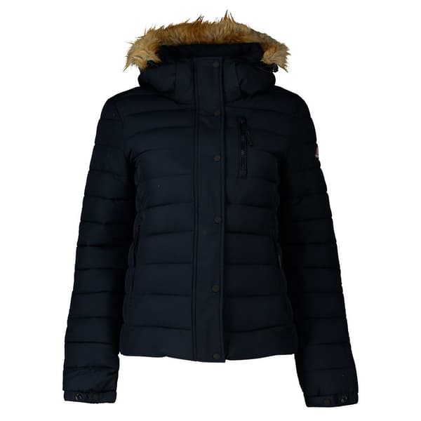 Superdry Fuji-jakke I Imiteret Pels Classic Blå XS Kvinde