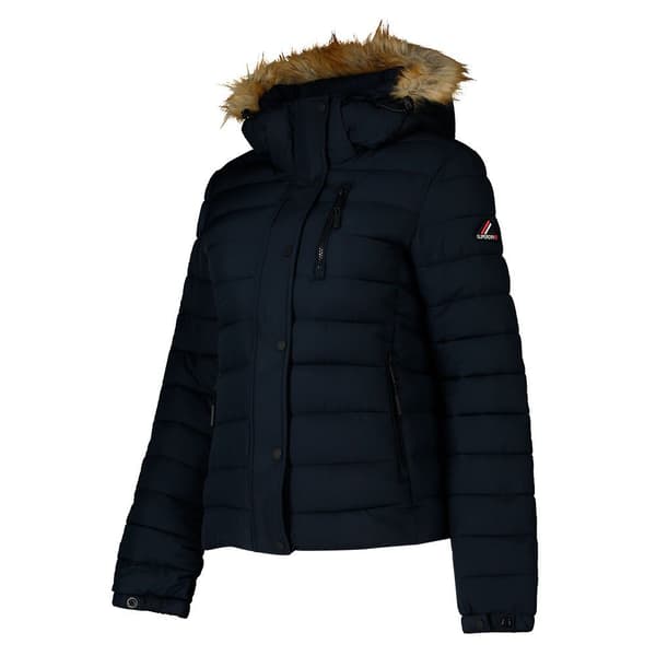 Superdry Fuji-jakke I Imiteret Pels Classic Blå XS Kvinde