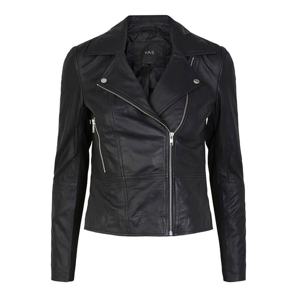 Yas Jakke Sophie Leather Sort 2XL Kvinde