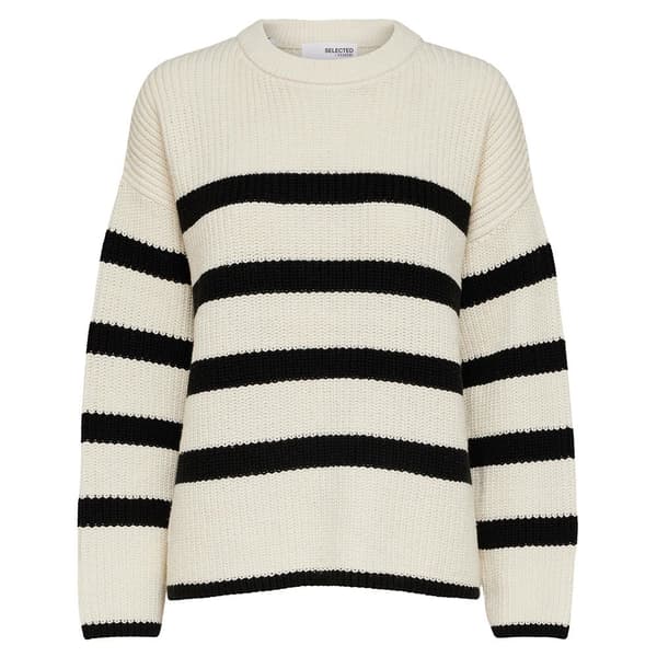 Selected O Neck Tröja Bloomie Beige S Kvinna