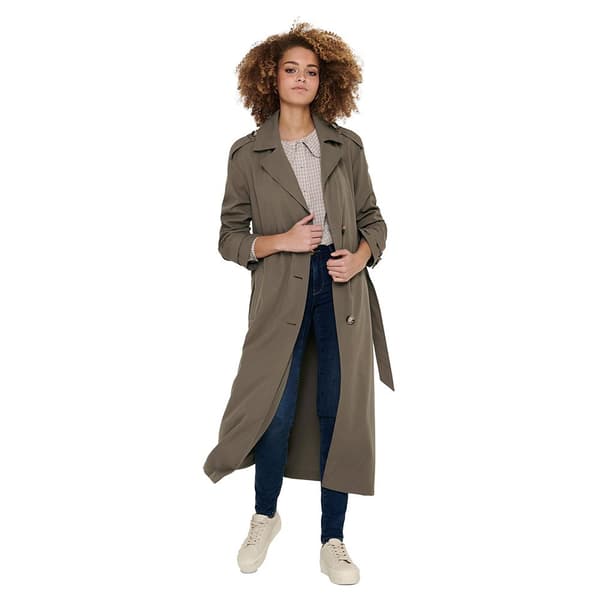 Only Trenchcoat Line X Long Brun M Kvinna