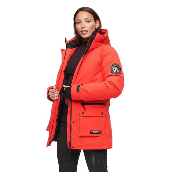 Superdry Vadderad Jacka City Röd M Kvinna