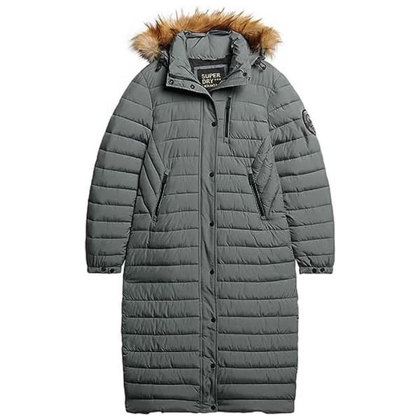Superdry Pufferjacka Fuji Longline Grå S Kvinna
