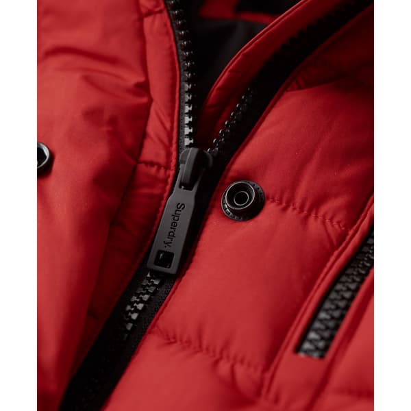 Superdry Pufferjacka Fuji Mid Length Röd XS Kvinna