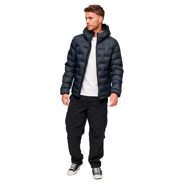 Superdry Pufferjacka Short Quilted Blå L Man
