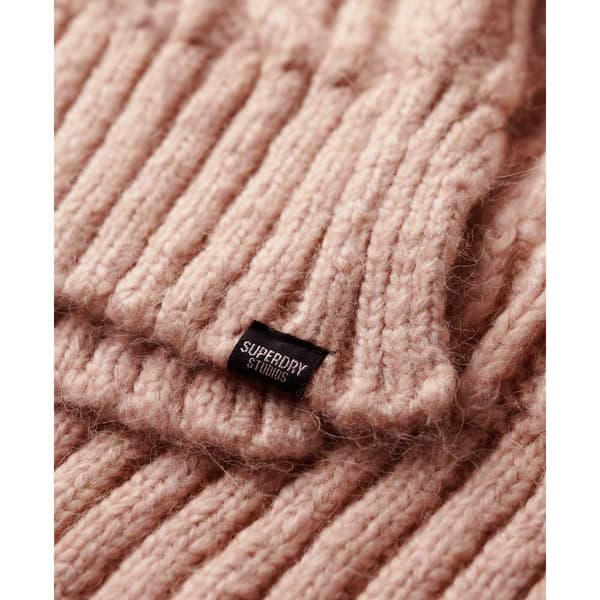Superdry Tröja High Neck Cable Rosa M Kvinna