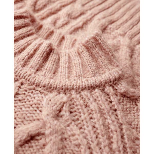 Superdry Tröja High Neck Cable Rosa M Kvinna