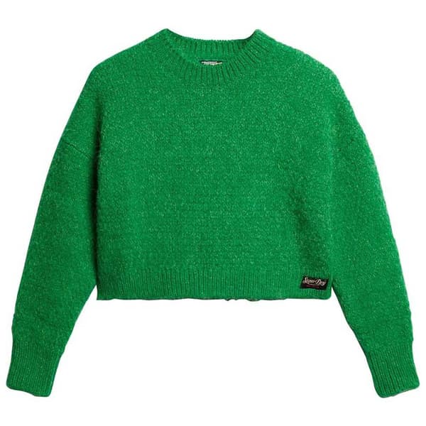 Superdry Pyöreäpääntie Neule Vintage Textured Crop Vihreä M Nainen