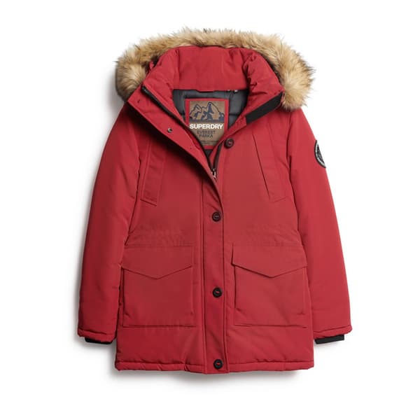Superdry Parka Everest Faux Fur Rød S Kvinde