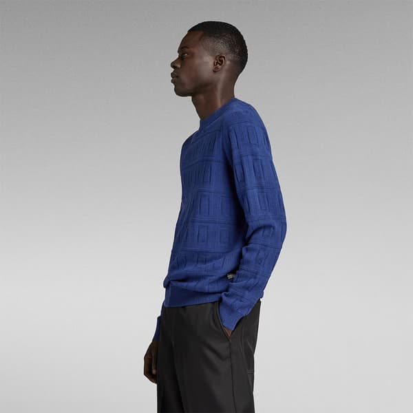 G-star Besætning Hals Sweater Table Structure R Blå M Mand