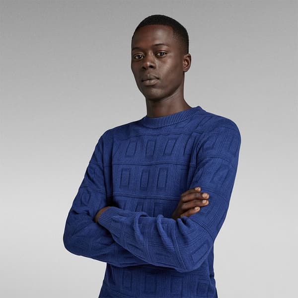 G-star Besætning Hals Sweater Table Structure R Blå M Mand
