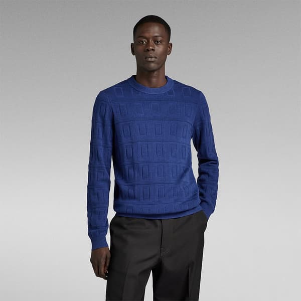 G-star Besætning Hals Sweater Table Structure R Blå M Mand