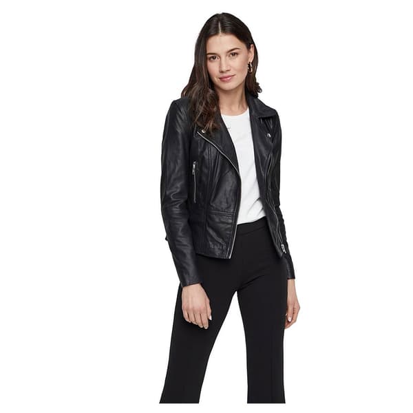 Yas Jakke Sophie Leather Sort M Kvinde