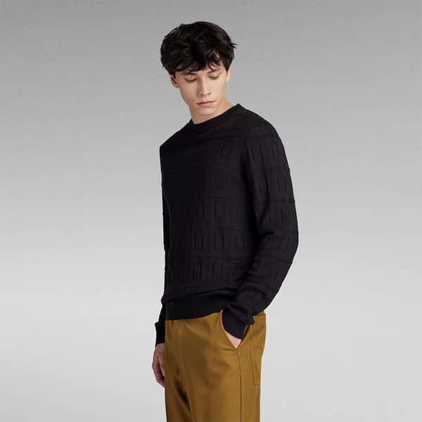 G-star Besætning Hals Sweater Table Structure R Sort S Mand