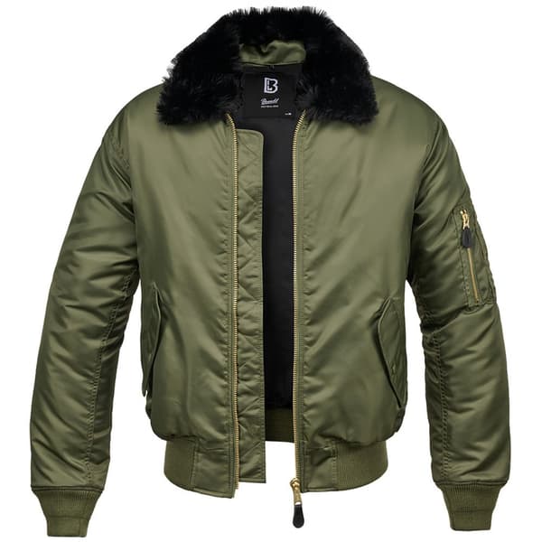 Brandit Jakke Ma2 Fur Collar Grøn 4XL Mand