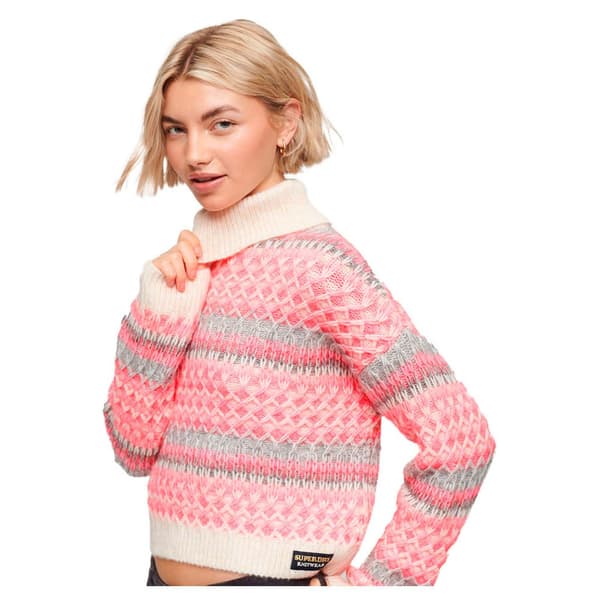 Superdry Polotröja Roll Crop Rosa M Kvinna