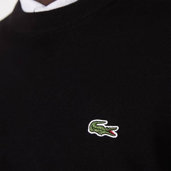 Lacoste Villapaita Classic Fit Crew Organic Cotton Musta 2XL Mies