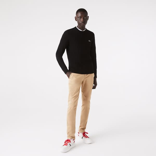 Lacoste Villapaita Classic Fit Crew Organic Cotton Musta 2XL Mies