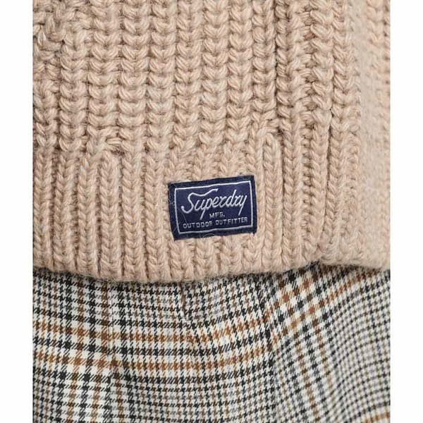 Superdry Sweater Slouchy Stitch Roll Neck Beige XL Kvinde