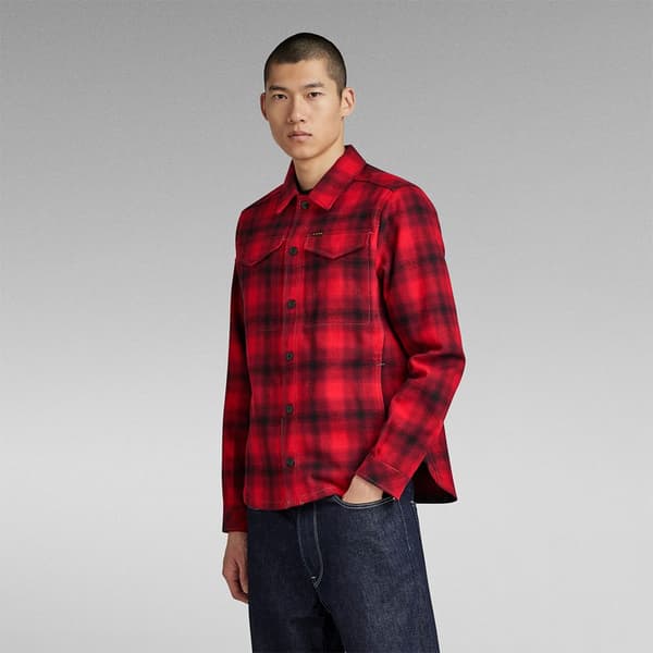 G-star Overshirt Check Rød S Mand