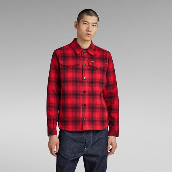 G-star Overshirt Check Rød S Mand